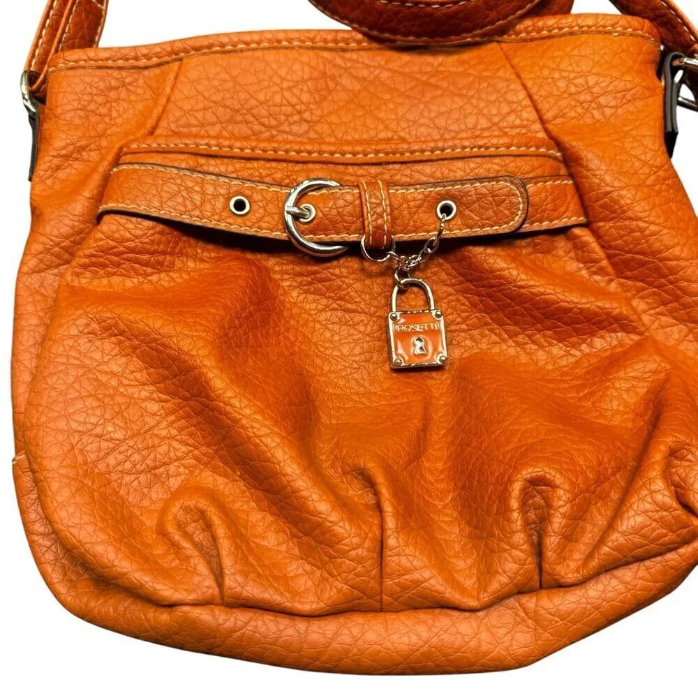 Vintage Rosetti Orange Leather Crossbody Bag